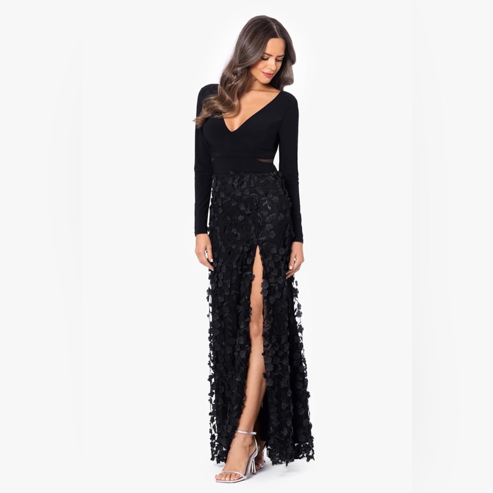 Xscape Elegant Black Evening Gown